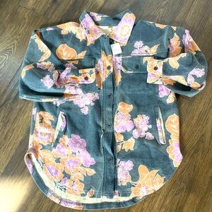 Free People Ruby Floral Printed Jacket Shacket size Large NWT